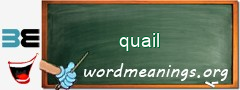 WordMeaning blackboard for quail